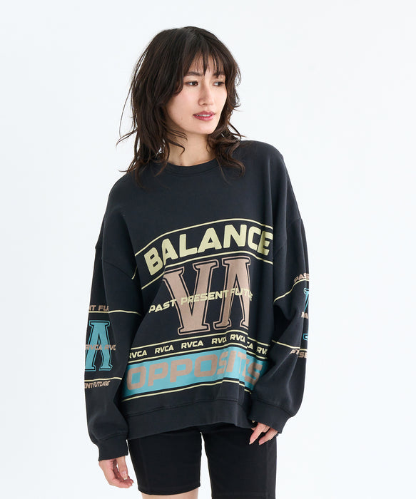 RVCA レディース PUCK IT PULLOVER トレーナー 【2025年秋冬モデル】 BLK / L