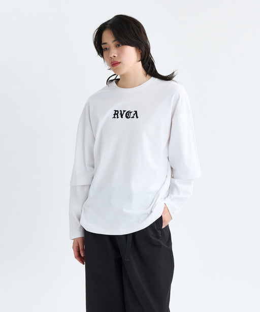 RVCA レディース LAYERD LS TEE ロンＴ 【2025年秋冬モデル】 WHT / M