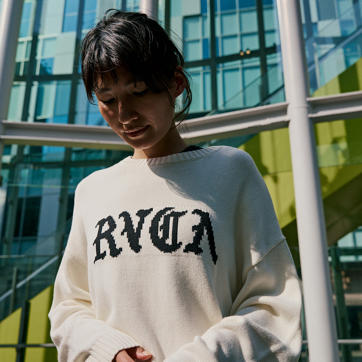 RVCA ニット OUTLET】RVCA レディース BIG RVCA KNIT セーター 【2025年秋冬モデル】
