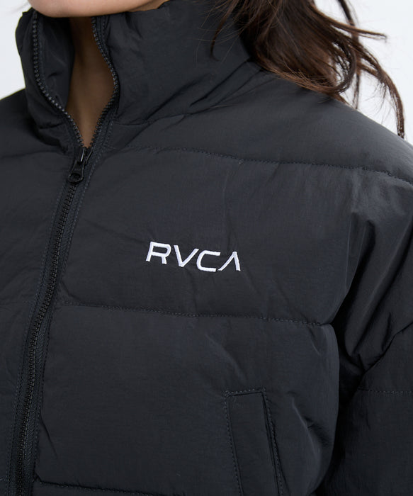 RVCA レディース MINI RVCA CROPPED PU ジャケット 【2025年秋冬モデル】 BLK / M