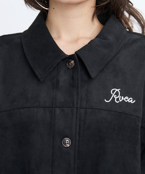 RVCA レディース DEVON SUEDE JACKET ジャケット 【2025年秋冬モデル】 BLK / M