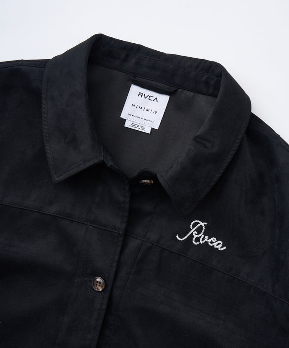 RVCA レディース DEVON SUEDE JACKET ジャケット 【2025年秋冬モデル】 BLK / M