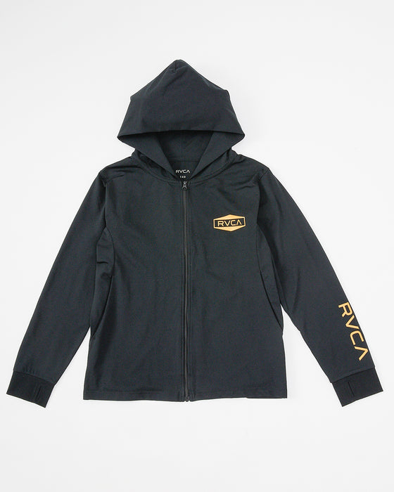 RVCA キッズ ILL RVCA HEX BOX SFHD 長袖サーフTシャツ 【2025年春夏モデル】 BLK / 160