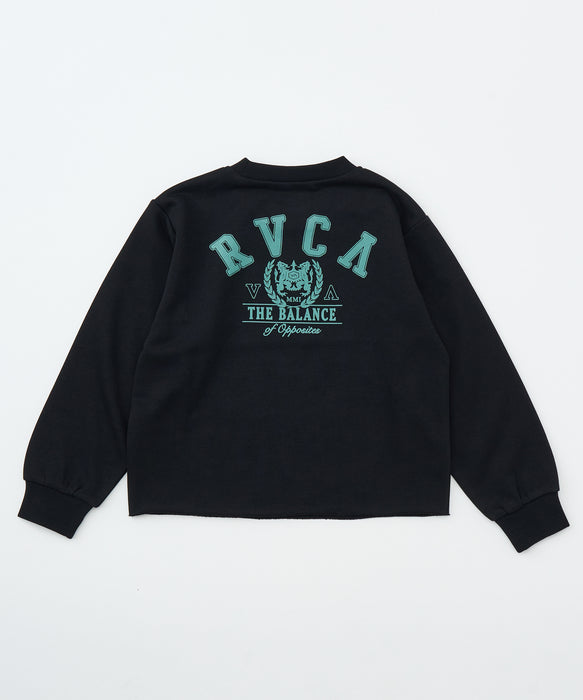 【SALE】RVCA キッズ ARCH COLLEGE CROPPED CREW トレーナー 【2025年秋冬モデル】