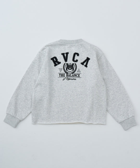 【SALE】RVCA キッズ ARCH COLLEGE CROPPED CREW トレーナー 【2025年秋冬モデル】