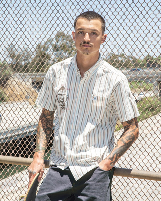【OUTLET】RVCA メンズ 【RICH JACOBS】 JACOBS ARCHIVE STRIPE SS 半袖シャツ 【2025年夏モデル】