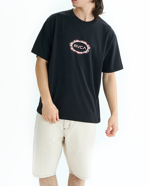 RVCA メンズ TRIBAL SPIN SS Tシャツ 【2025年夏モデル】 BLK / XL