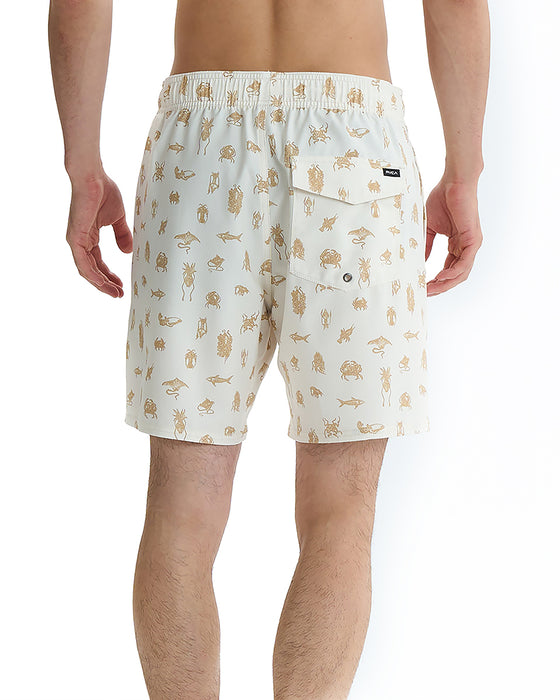 RVCA メンズ 【HAWAII】 SEA LIFE ELASTIC ボードショーツ 【2025年夏モデル】 NAT / XL
