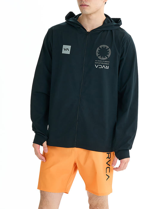 RVCA メンズ VA MARK REFLECTIVE SFHD 長袖サーフTシャツ 【2025年夏モデル】 BLK / XL