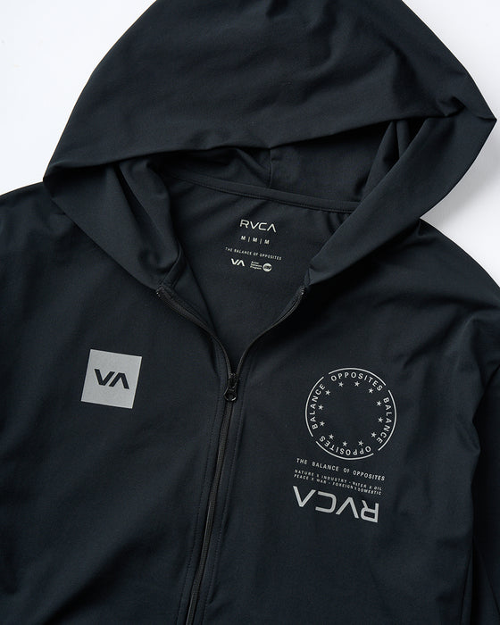 RVCA メンズ VA MARK REFLECTIVE SFHD 長袖サーフTシャツ 【2025年夏モデル】 BLK / XL