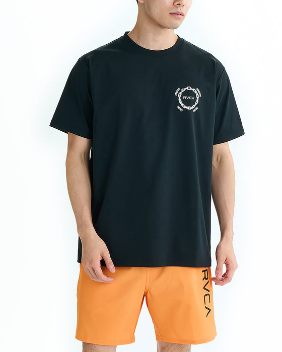 RVCA メンズ CHAIN RELEASE SFST サーフTシャツ 【2025年夏モデル】 BLK / XL