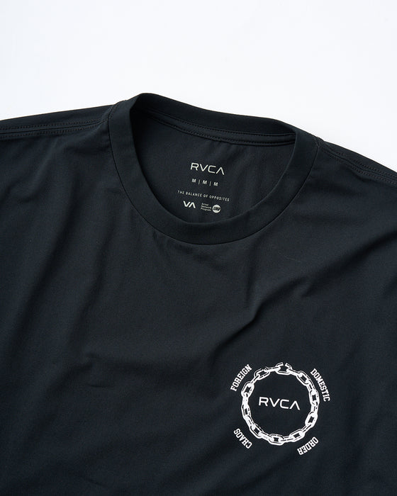RVCA メンズ CHAIN RELEASE SFST サーフTシャツ 【2025年夏モデル】 BLK / XL