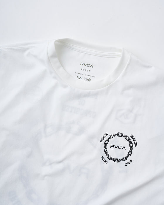 RVCA メンズ CHAIN RELEASE SFST サーフTシャツ 【2025年夏モデル】 WHT / XL