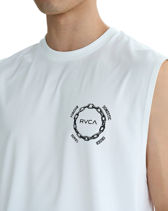 RVCA メンズ CHAIN RELEASE SFTT サーフタンクトップ 【2025年夏モデル】 WHT / XL
