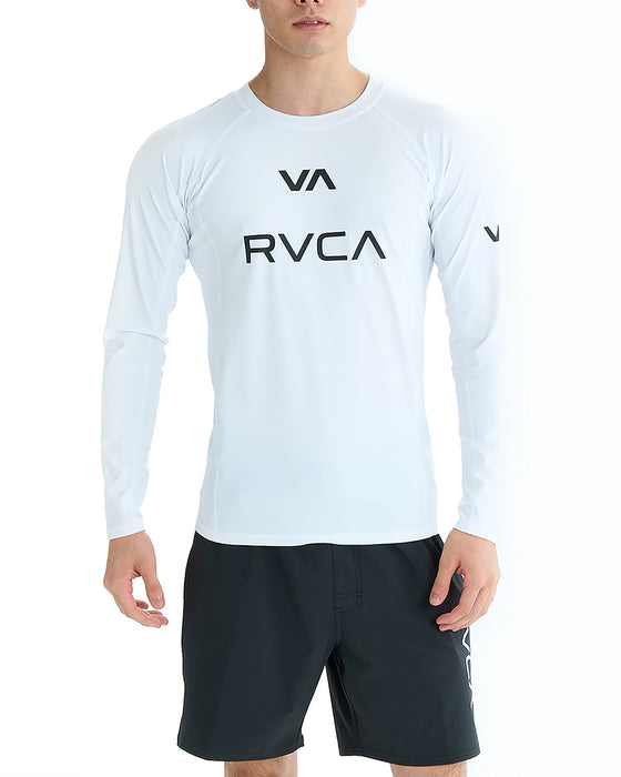 RVCA メンズ 【VA SPORT】 VA RVCA RASH LS 長袖ラッシュガード 【2025年夏モデル】 WHT / XL