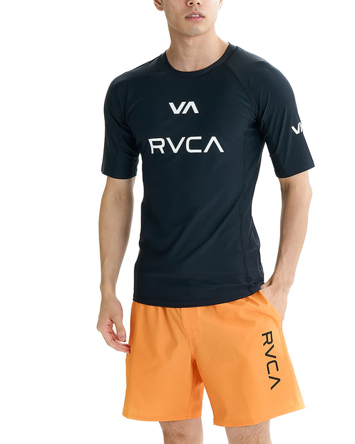 RVCA メンズ 【VA SPORT】 VA RVCA RASH SS ラッシュガード 【2025年夏モデル】 BLK / XL