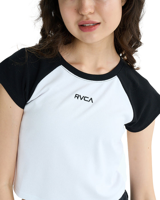 RVCA レディース MINI RVCA BABY RAGLAN ST Tシャツ 【2025年夏モデル】 BLK / L