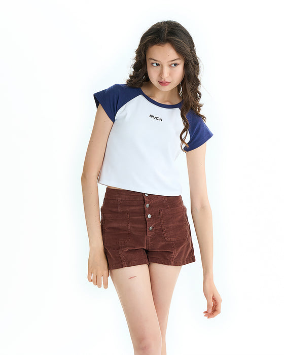 RVCA レディース MINI RVCA BABY RAGLAN ST Tシャツ 【2025年夏モデル】 MDN / L