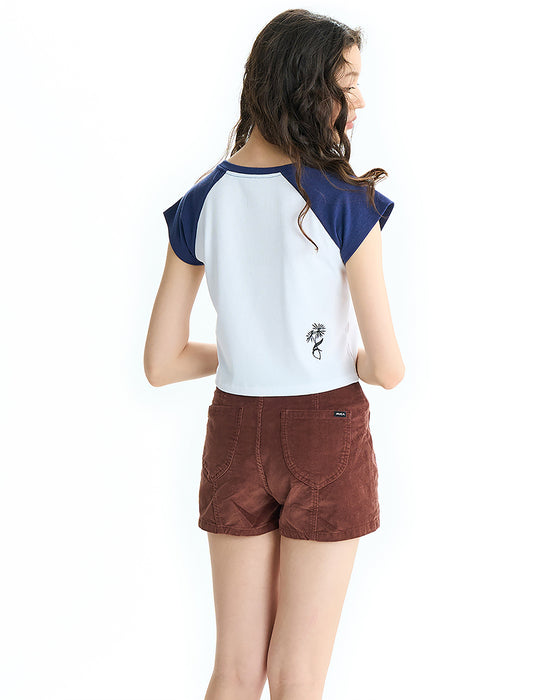 RVCA レディース MINI RVCA BABY RAGLAN ST Tシャツ 【2025年夏モデル】 MDN / L