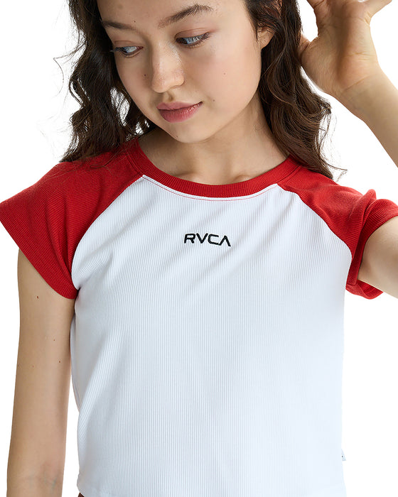 RVCA レディース MINI RVCA BABY RAGLAN ST Tシャツ 【2025年夏モデル】 PPR / L