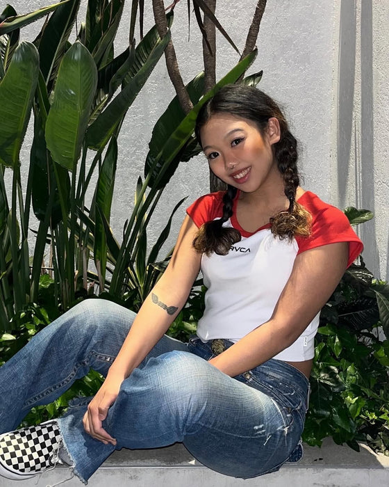 【OUTLET】RVCA レディース MINI RVCA BABY RAGLAN ST Tシャツ 【2025年夏モデル】