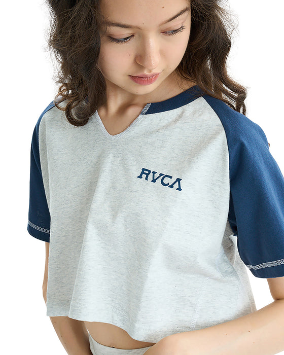RVCA レディース TAOS CROPPED RAGLAN ST Tシャツ 【2025年夏モデル】 GRY / L