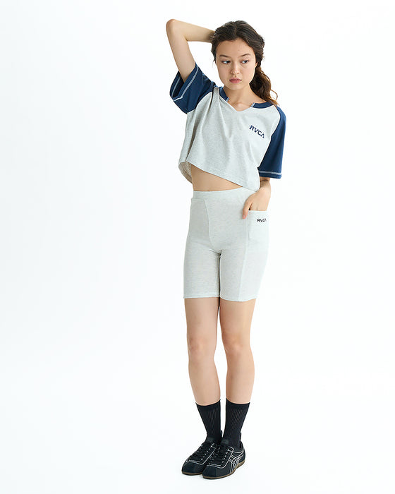 RVCA レディース TAOS CROPPED RAGLAN ST Tシャツ 【2025年夏モデル】 GRY / L