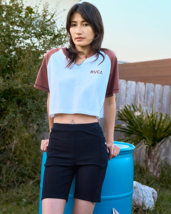 【OUTLET】RVCA レディース TAOS CROPPED RAGLAN ST Tシャツ 【2025年夏モデル】