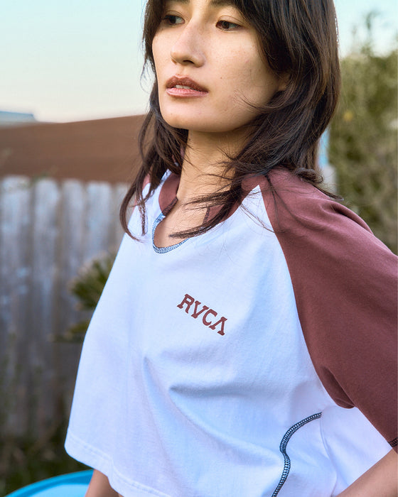 【OUTLET】RVCA レディース TAOS CROPPED RAGLAN ST Tシャツ 【2025年夏モデル】