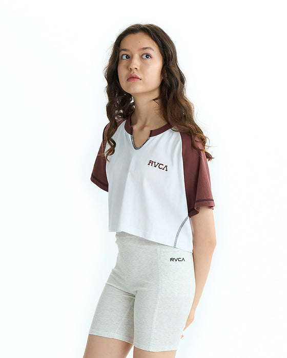 RVCA レディース TAOS CROPPED RAGLAN ST Tシャツ 【2025年夏モデル】 MOC / L