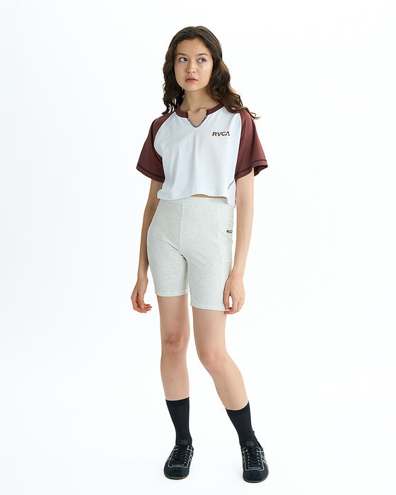 RVCA レディース TAOS CROPPED RAGLAN ST Tシャツ 【2025年夏モデル】 MOC / L