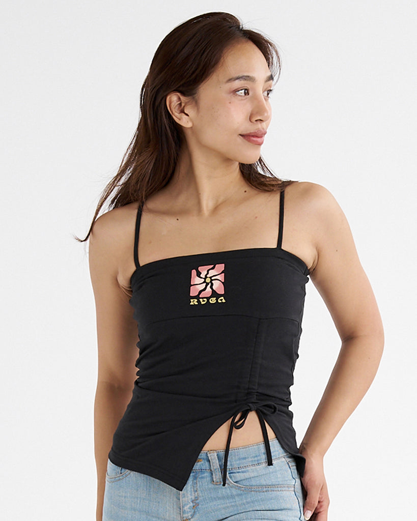 OUTLET】RVCA レディース SOL DAD RIBBED CAMISOLE タンクトップ