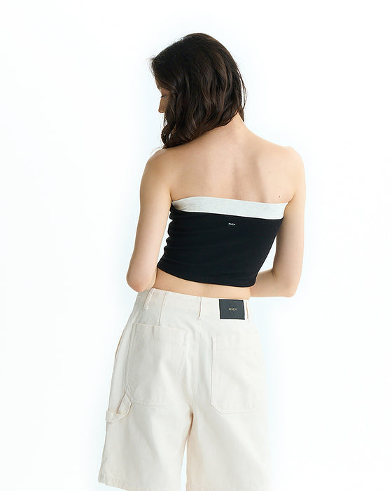 RVCA レディース MINI RVCA RIBBED TUBETOP タンクトップ 【2025年夏モデル】 BLK / L