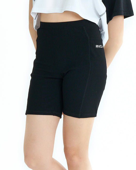 RVCA レディース RIBBED BIKE SHORTS ショートパンツ 【2025年夏モデル】 BLK / L
