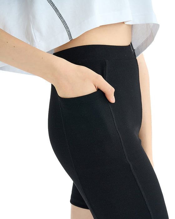 RVCA レディース RIBBED BIKE SHORTS ショートパンツ 【2025年夏モデル】 BLK / L