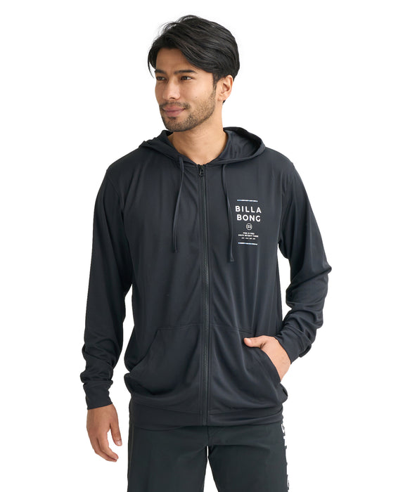 BILLABONG メンズ RASH ZIP HOOD ジップラッシュガード 【2026年春夏モデル】 BLK / XL