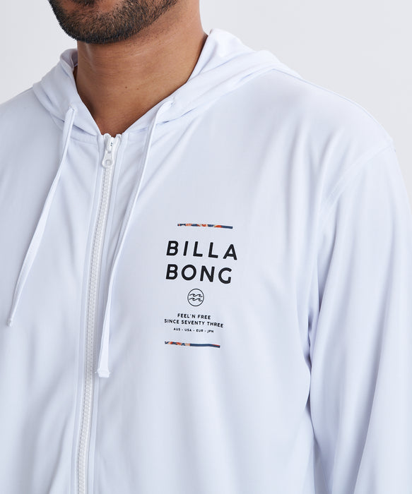BILLABONG メンズ RASH ZIP HOOD ジップラッシュガード 【2026年春夏モデル】 WHT / XL