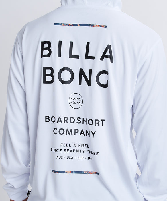 BILLABONG メンズ RASH ZIP HOOD ジップラッシュガード 【2026年春夏モデル】 WHT / XL