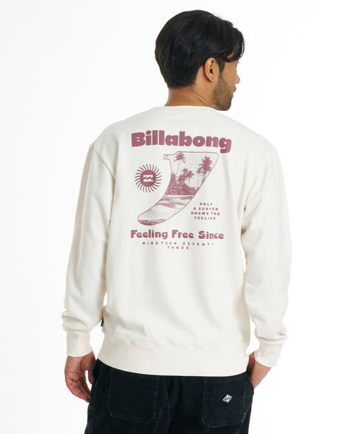 BILLABONG メンズ SINGLE FIN トレーナー 【2026年秋冬モデル】 CRM / XL