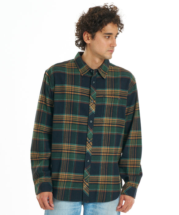 BILLABONG メンズ COASTLINE FLANNEL 長袖シャツ 【2026年秋冬モデル】 BLK / XL