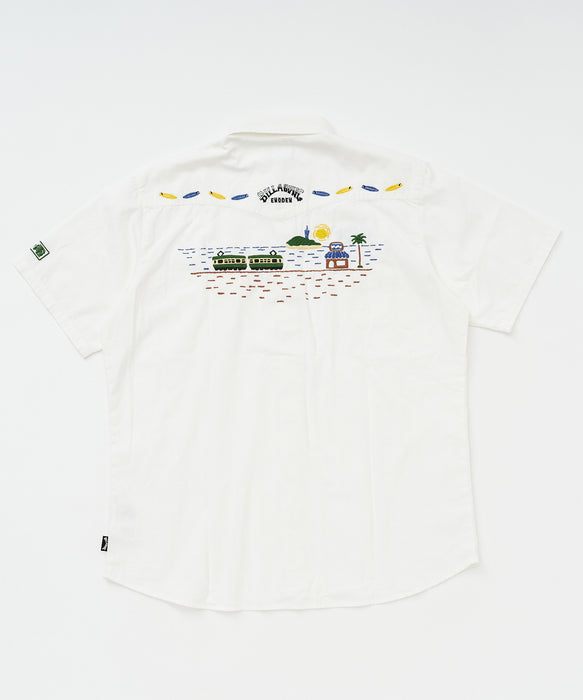 BILLABONG メンズ ENODEN BD SHIRTS 半袖シャツ 【江ノ電×BILLABONG】【2026年秋冬モデル】