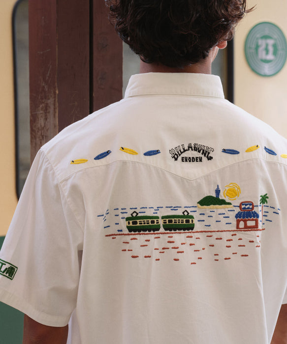 BILLABONG メンズ ENODEN BD SHIRTS 半袖シャツ 【江ノ電×BILLABONG】【2026年秋冬モデル】