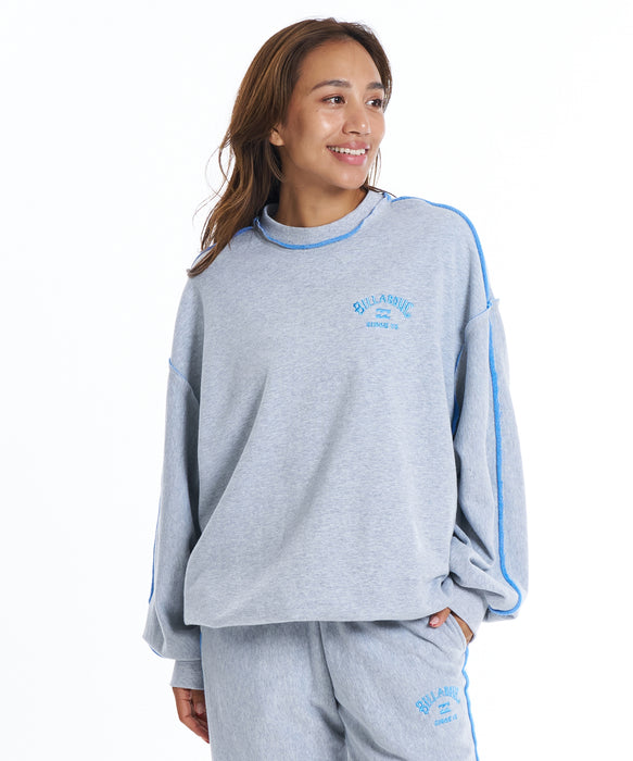 BILLABONG ウィメンズ CONTRAST BIG LOOSE S トレーナー 【2026年春夏モデル】 GRH / M