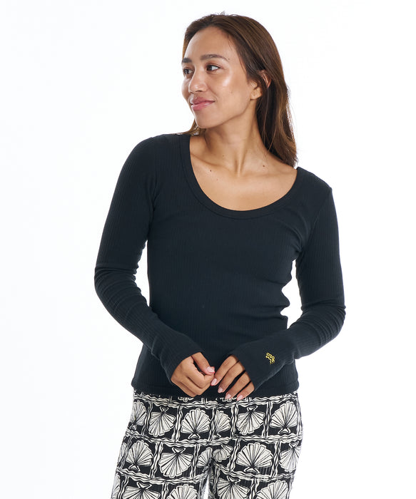 BILLABONG ウィメンズ 2WAY BABY FIT RIB LS ロンT 【2026年春夏モデル】 BLK / M