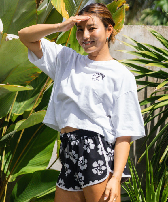 BILLABONG ウィメンズ SQUARE LOGO 【WIDE LOOSE CROPPED】 Tシャツ 【2026年春夏モデル】