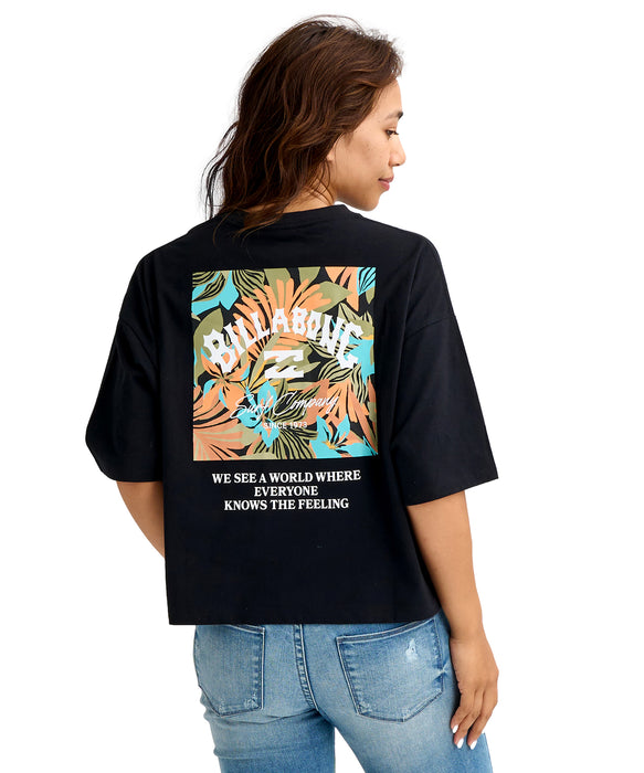 BILLABONG ウィメンズ SQUARE LOGO LOOSE CR Tシャツ 【2026年春夏モデル】 BLM / M