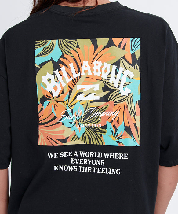 BILLABONG ウィメンズ SQUARE LOGO LOOSE CR Tシャツ 【2026年春夏モデル】 BLM / M