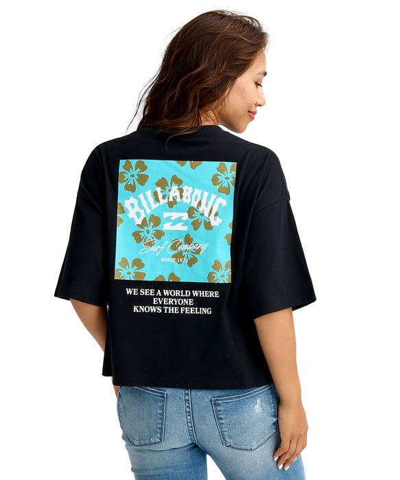 BILLABONG ウィメンズ SQUARE LOGO LOOSE CR Tシャツ 【2026年春夏モデル】 OCS / M