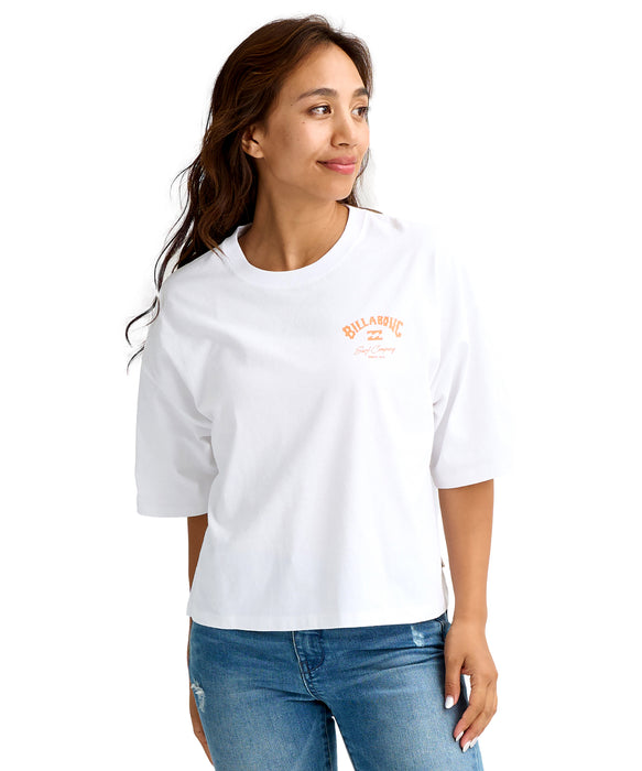BILLABONG ウィメンズ SQUARE LOGO LOOSE CR Tシャツ 【2026年春夏モデル】 SCS / M