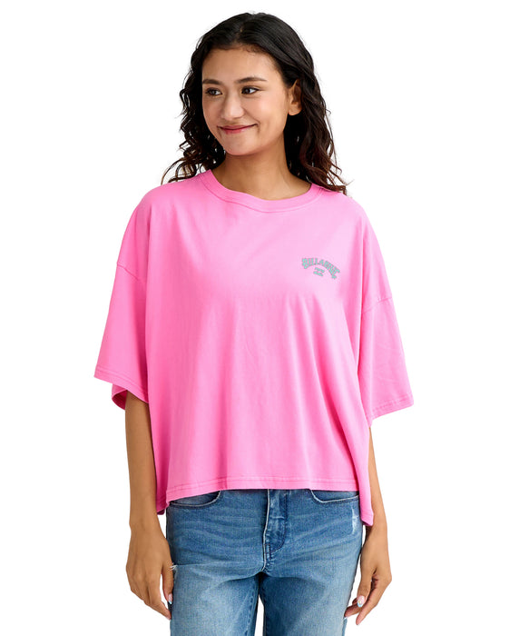 BILLABONG ウィメンズ PUFF ARCH WIDE LOOSE Tシャツ 【2026年春夏モデル】 GUA / M